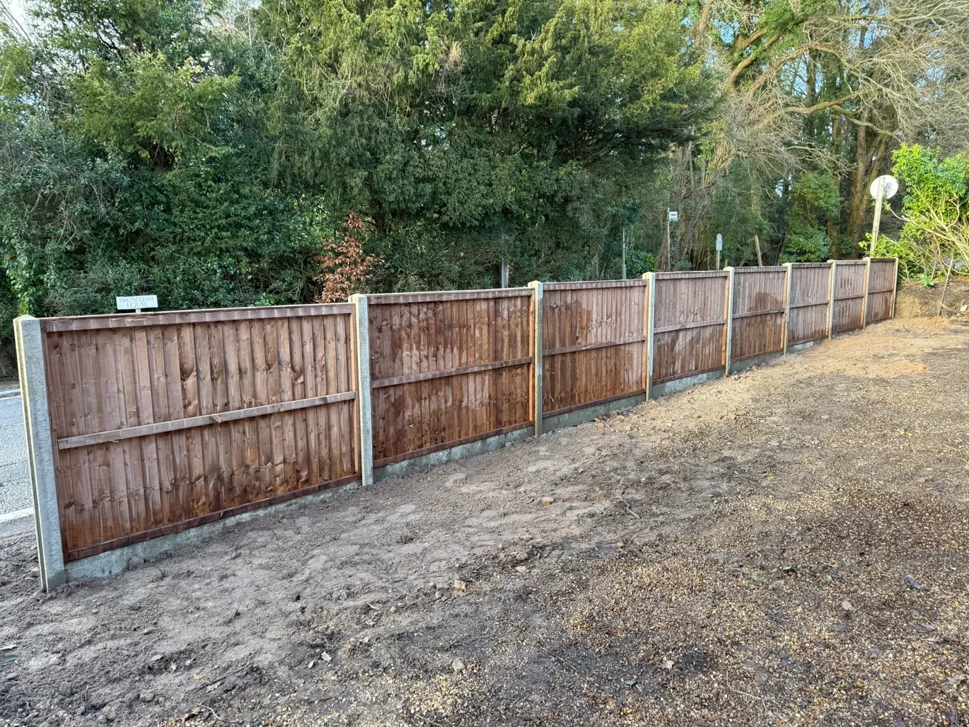 Completed timber fencing project in Haslemere