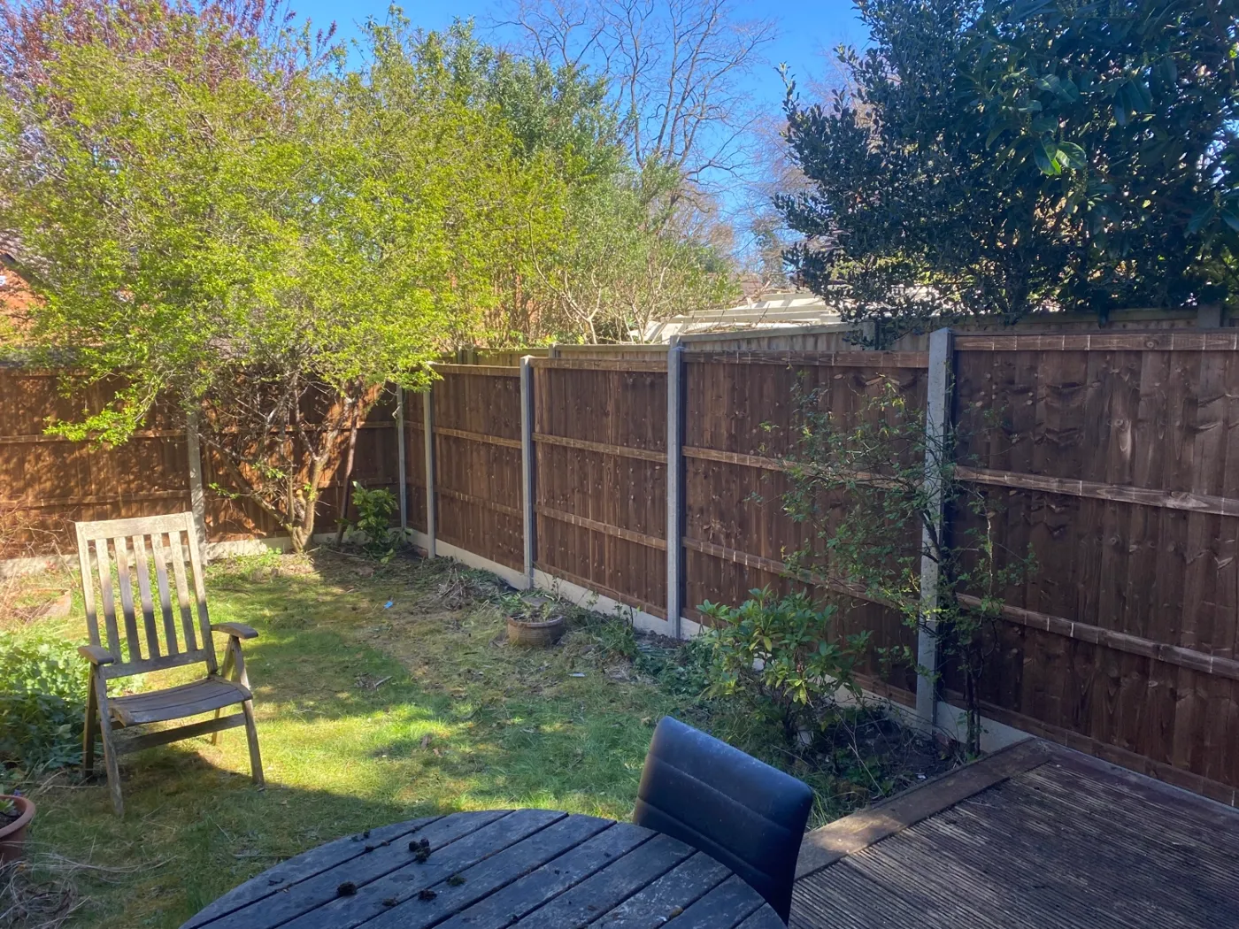 Replacement closeboard fencing installed around a rear garden in Haslemere