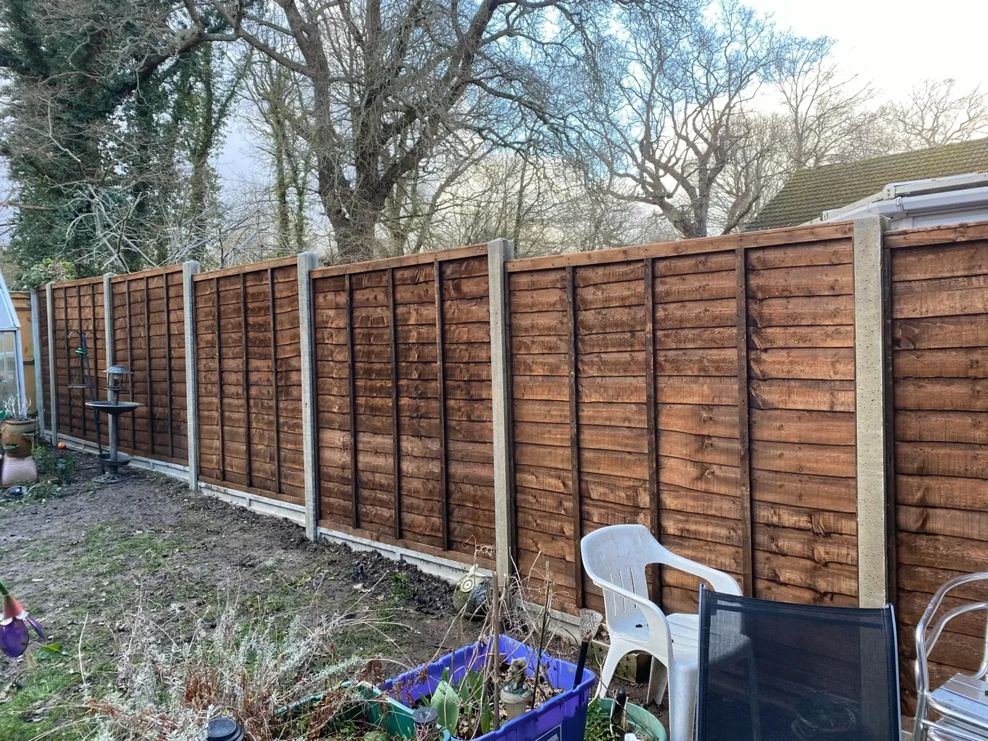 New garden fence installed in Haslemere, Surrey